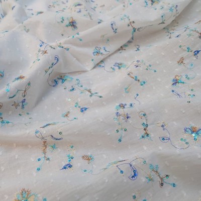 Ткань Батист вышивка (белый)